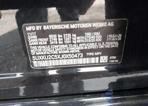 2018 BMW X6 xDrive35I from USA, damaged, VIN 5UXKU2C5XJ0X50473